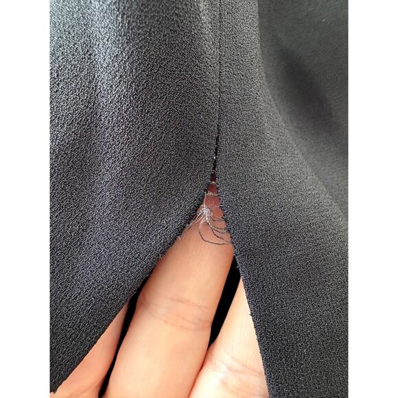 MM. LAFLEUR Masha Dress Cap Sleeve Midi Sheath Pockets LBD Crepe Black Size 12 - Picture 8 of 10